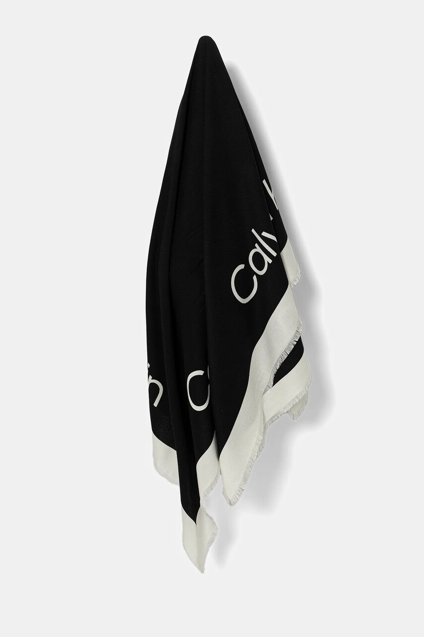Levně Šátek Calvin Klein dámský, černá barva, LV04F8052G