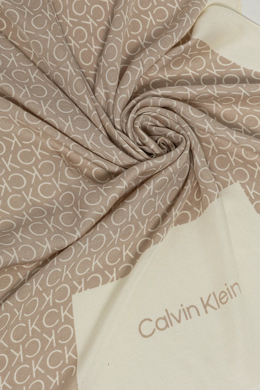 Шарф Calvin Klein цвет бежевый узор LV04F8053G