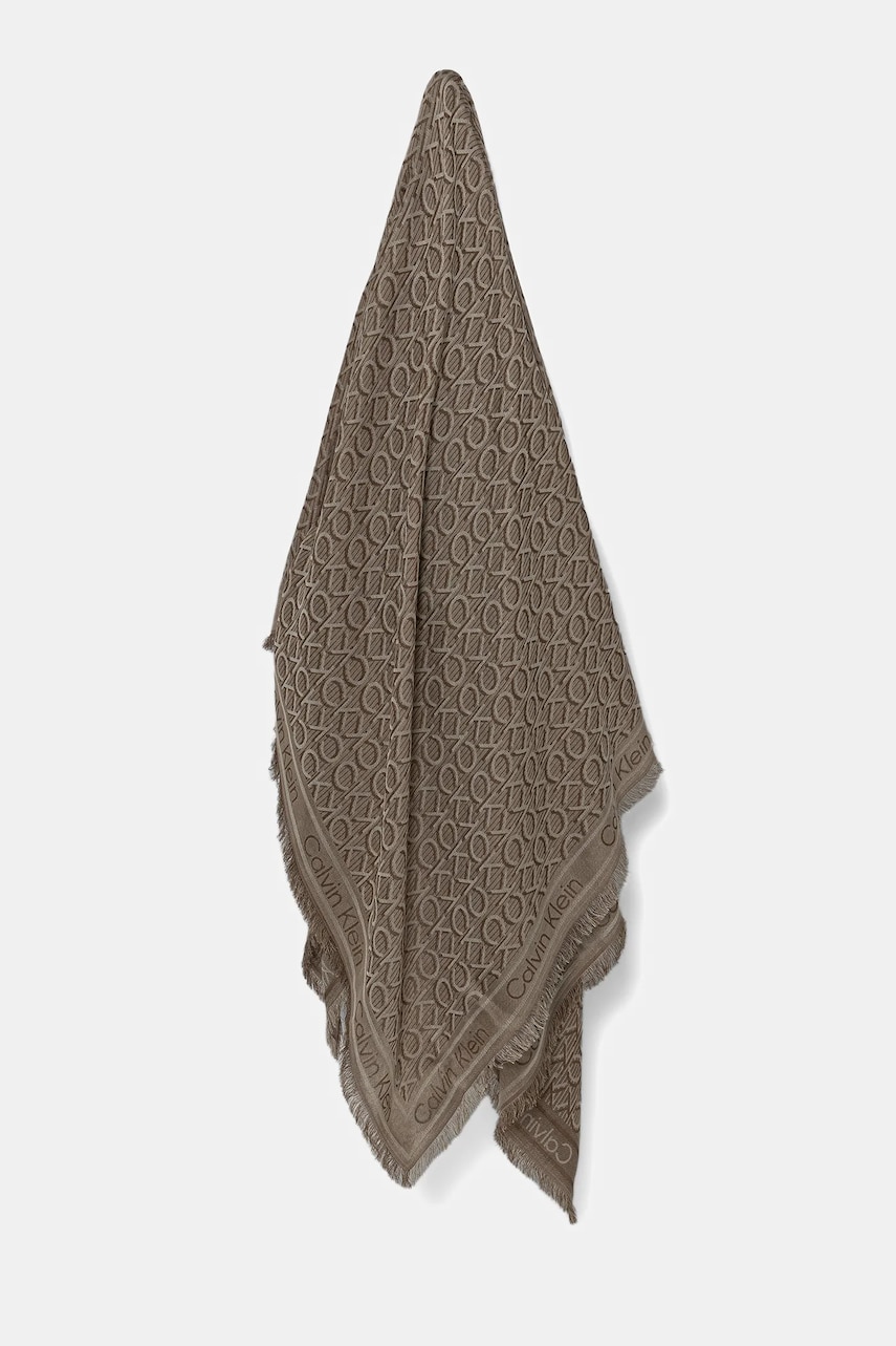 Levně Šátek Calvin Klein dámský, béžová barva, LV04F8054G