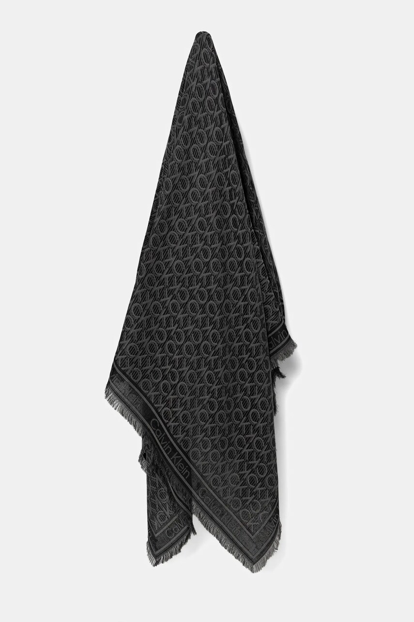 Levně Šátek Calvin Klein dámský, černá barva, LV04F8054G