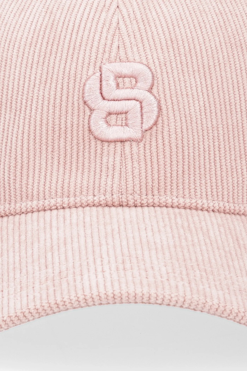 Велюровая кепка BOSS цвет розовый с аппликацией 50544419