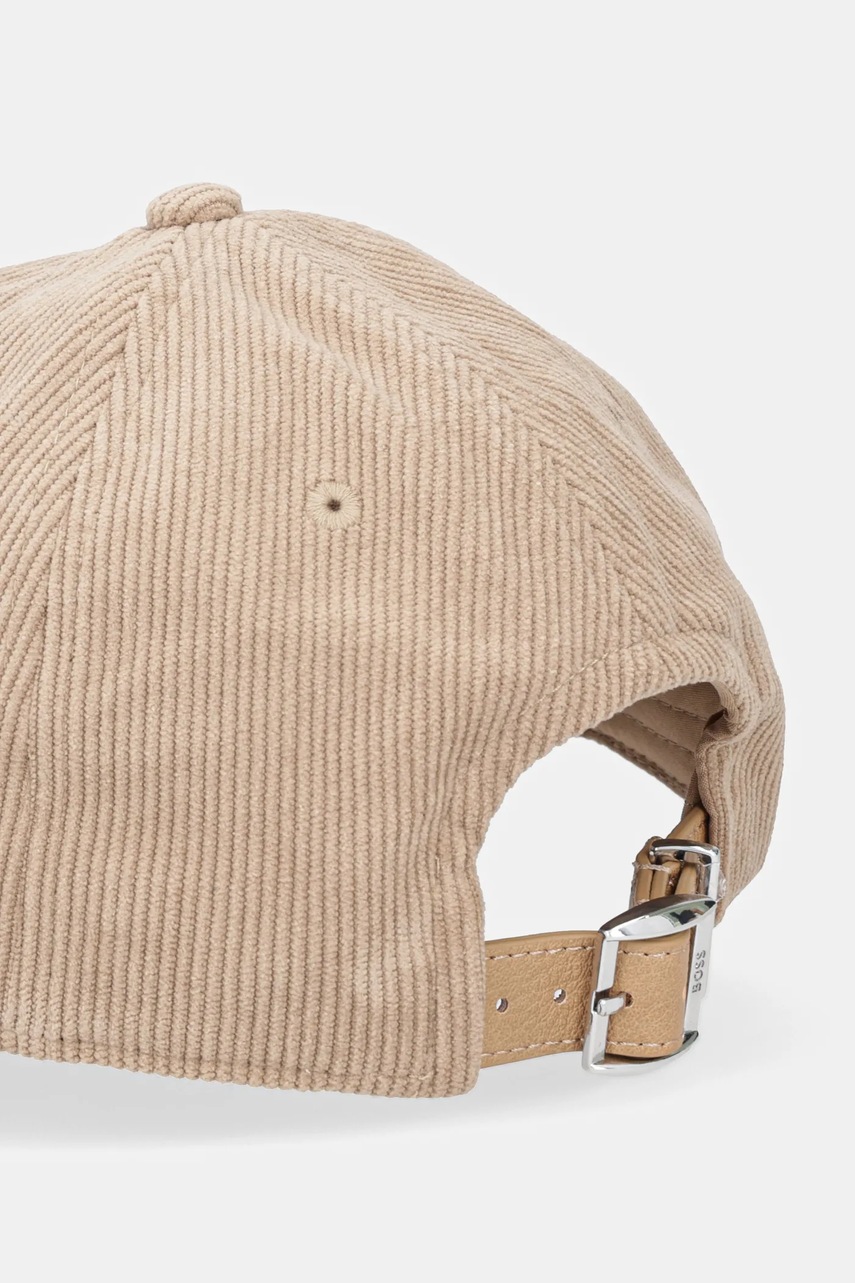 Βελουτέ καπέλο μπέιζμπολ BOSS Dalessandra χρώμα: μπεζ, 50544419 φωτογραφία