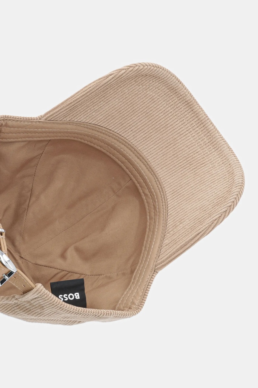 Βελουτέ καπέλο μπέιζμπολ BOSS Dalessandra χρώμα: μπεζ, 50544419 φωτογραφία