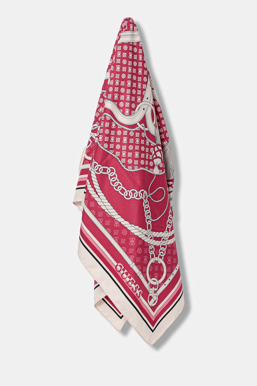 Levně Šátek Guess PHOEBE dámský, růžová barva, AW5340 POL03