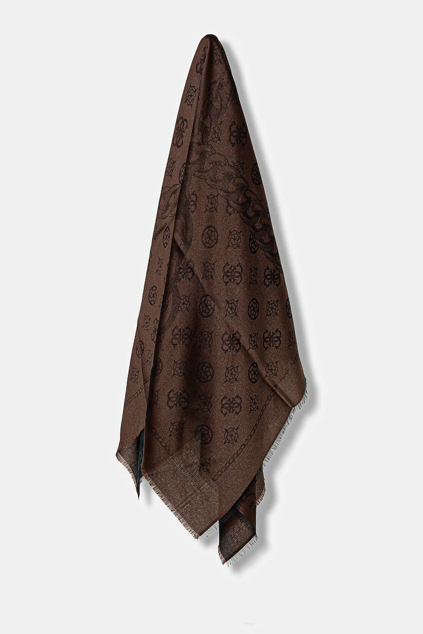 Levně Šátek Guess KEFIAH dámský, hnědá barva, AW5353 POL03