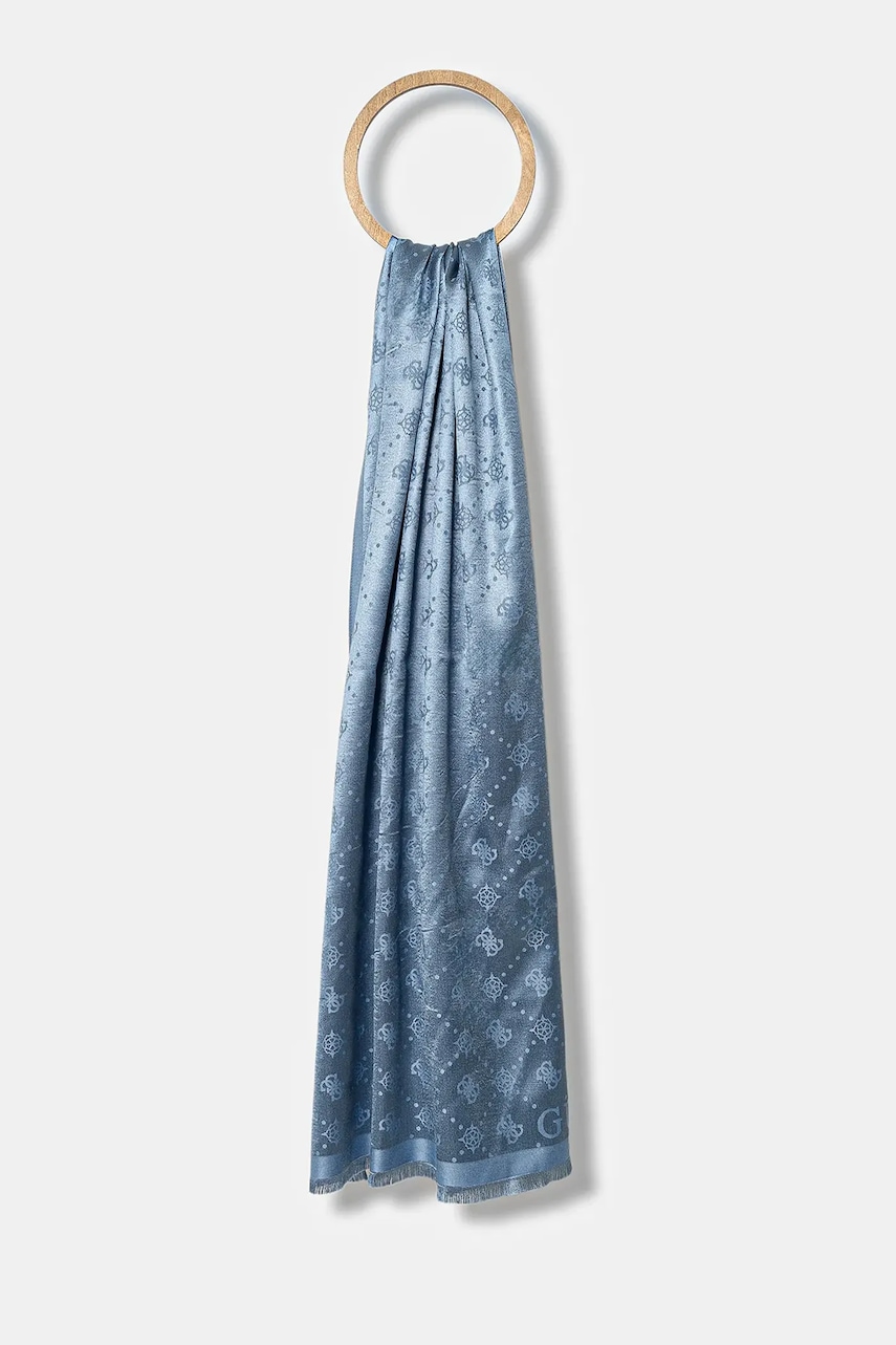 Levně Šála Guess dámská, modrá barva, vzorovaná, AW5359 POL03