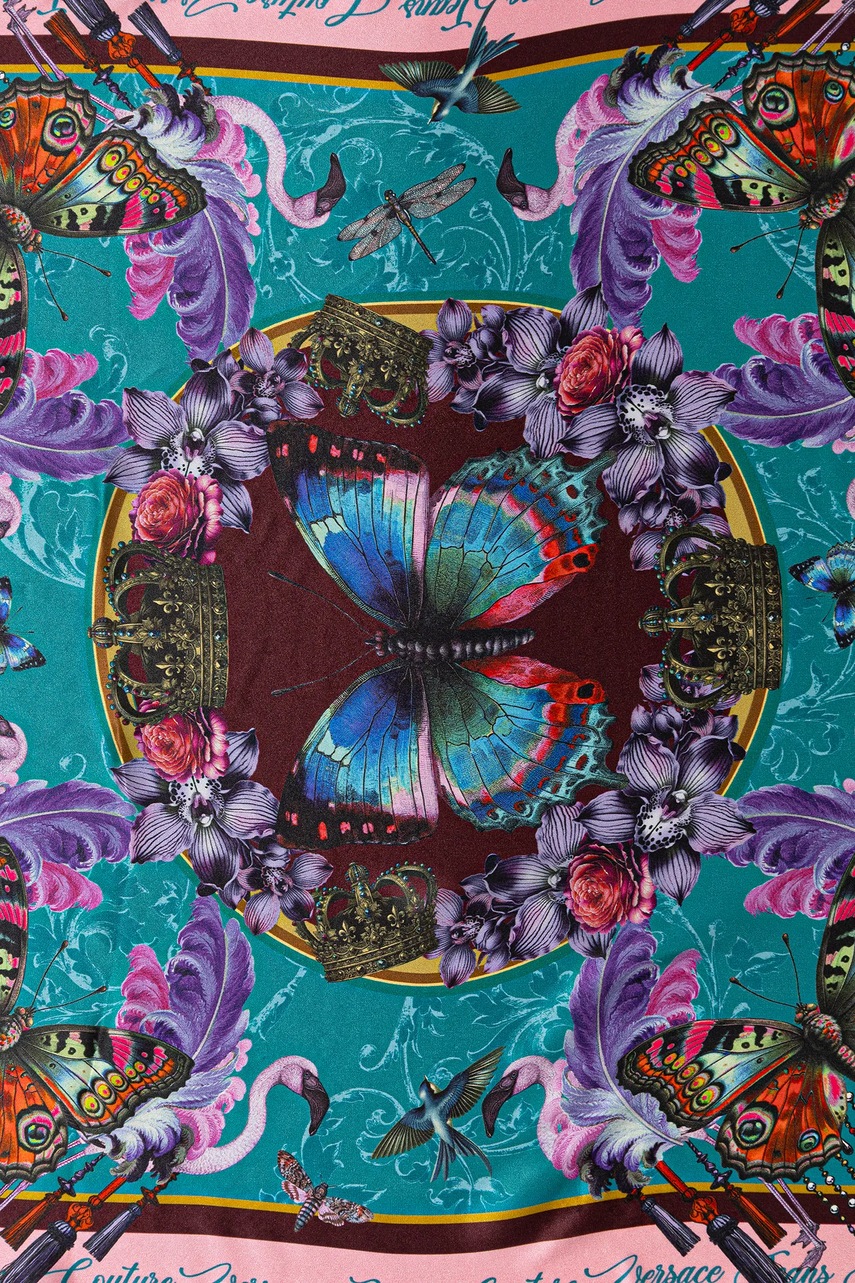 Шелковый платок на шею Versace Jeans Couture цвет розовый узор 79HA7H01 ZG405