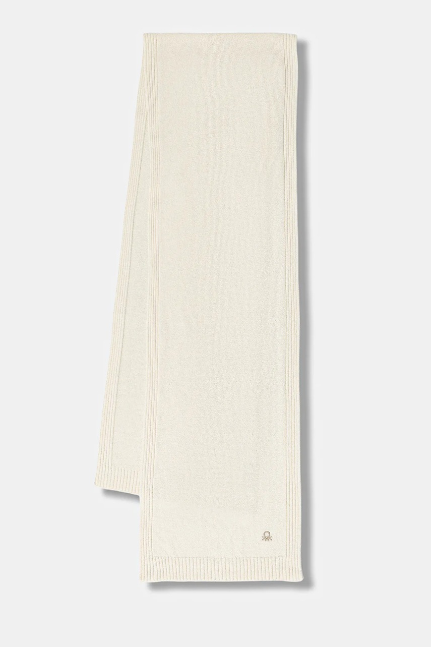 United Colors of Benetton eșarfă cu lână culoarea bej, uni, 122HDU01O