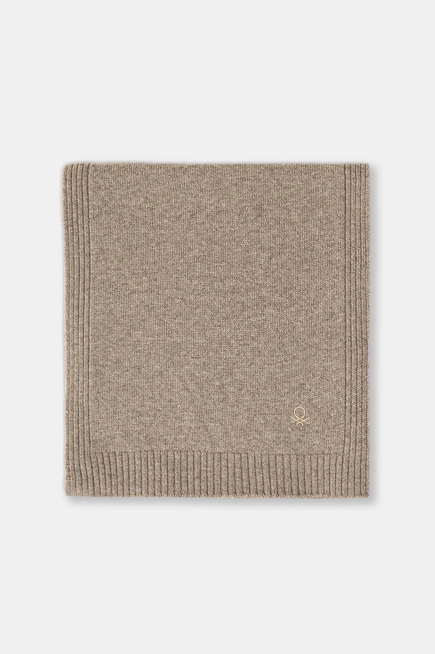 Шарф с добавлением шерсти United Colors of Benetton цвет коричневый однотонный 122HDU01O