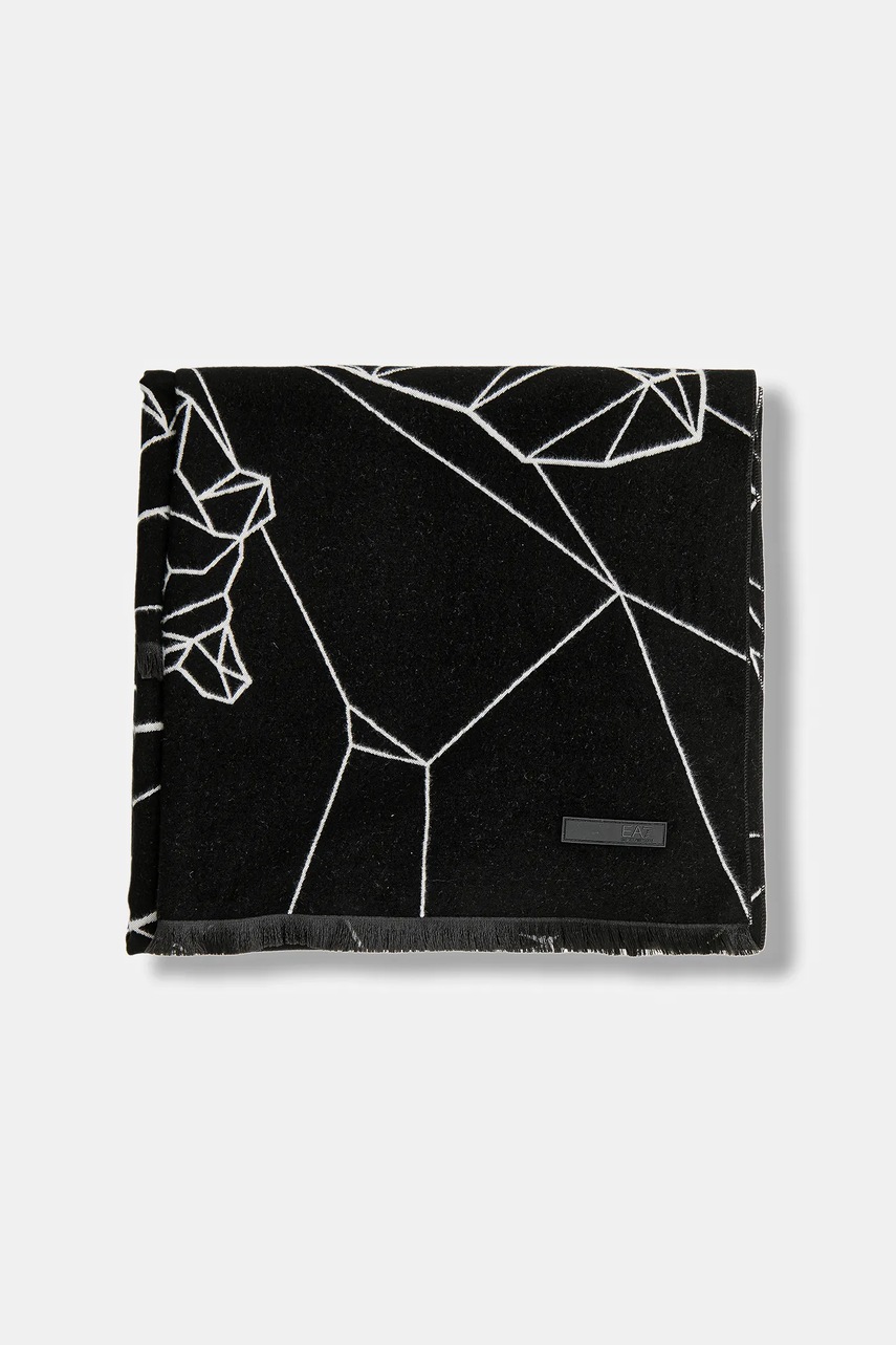 Шарф EA7 Emporio Armani цвет чёрный узор AF10450.7W000707