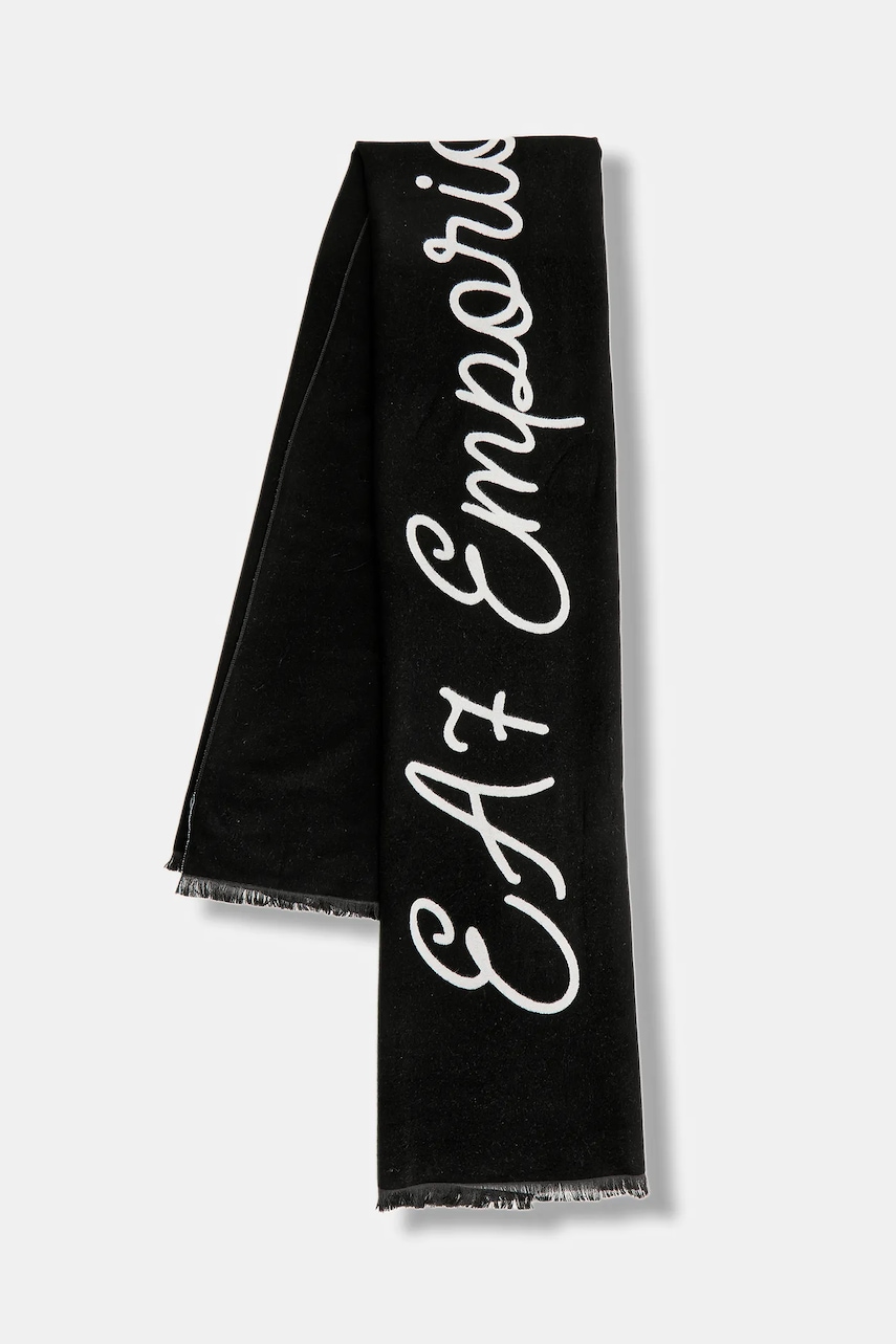 EA7 Emporio Armani fular culoarea negru, cu imprimeu, AF10450.7W000707