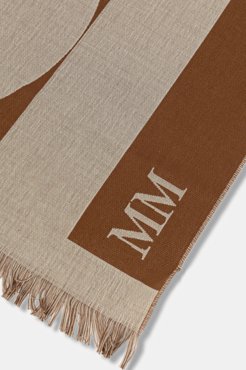 Шарф с примесью шерсти MM CORONA цвет бежевый узор 2526546027600