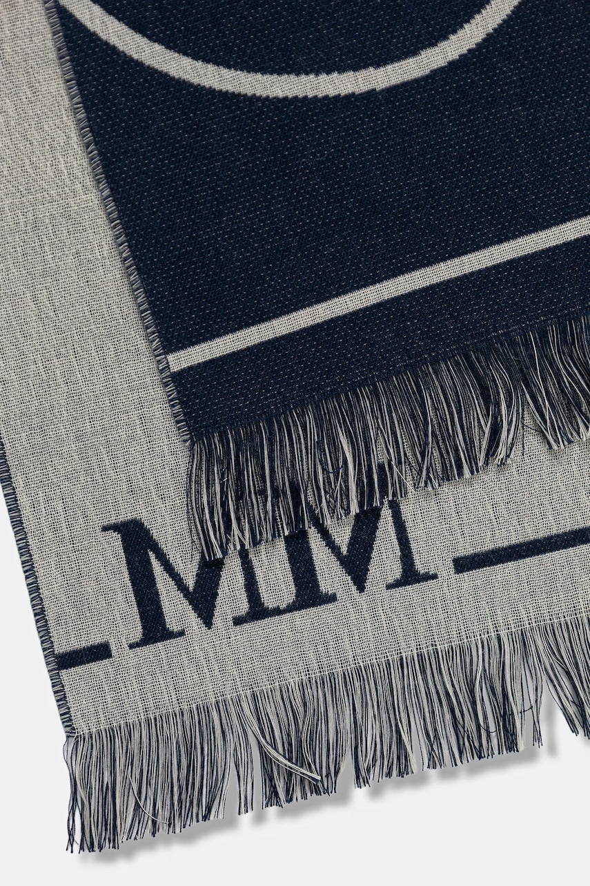 Шарф с примесью шерсти MM CORONA цвет синий узор 2526546027600 Шарф с примесью шерсти MM CORONA цвет синий узор 2526546027600