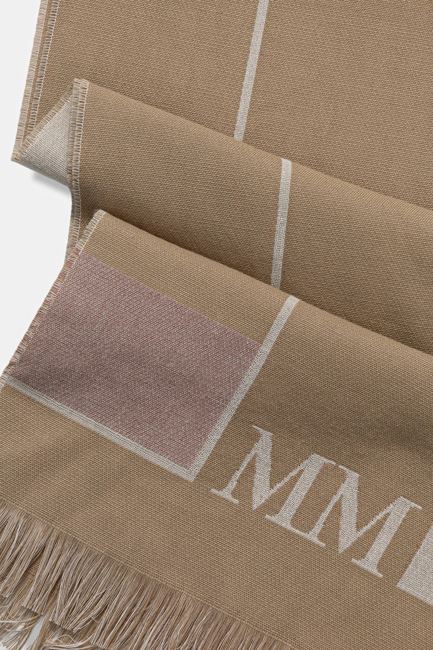 Шарф с примесью шерсти MM CORONA цвет коричневый узор 2526546027600