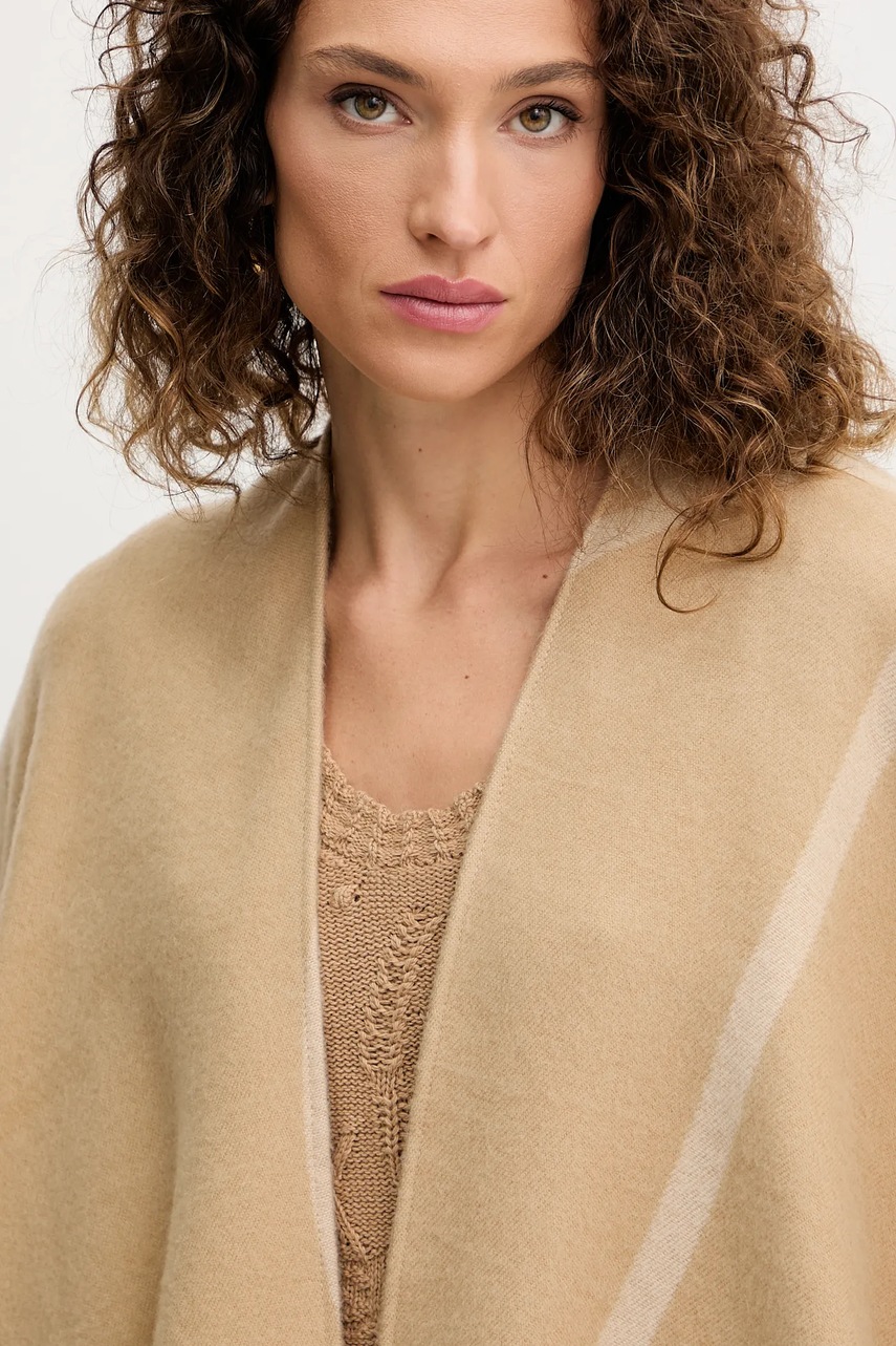 Μάλλινο πόντσο MM GIUDEA χρώμα: μπεζ, 2526546037600 φωτογραφία