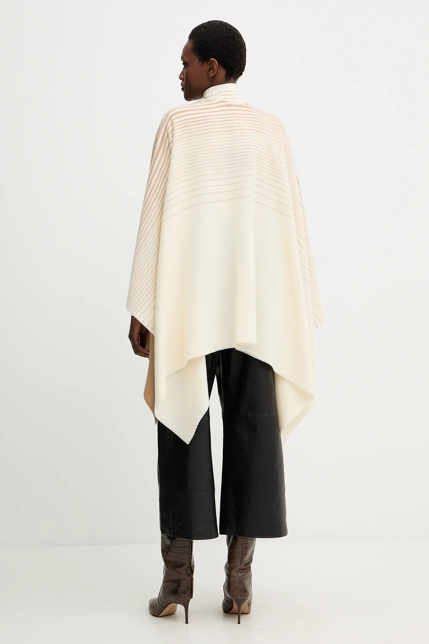 Πόντσο με μαλλί MM BRENTA χρώμα: μπεζ, 2526546028600 φωτογραφία