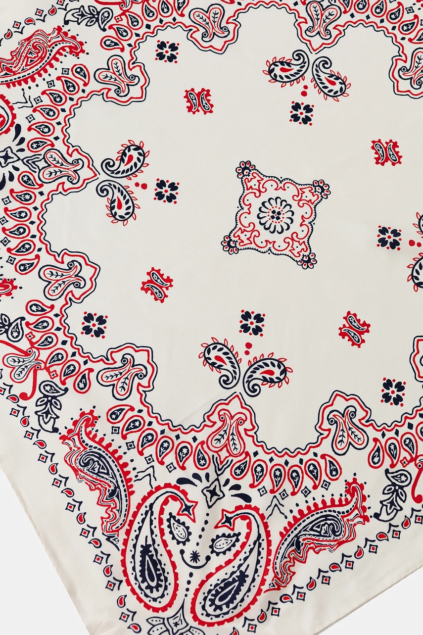 Шелковый платок на шею Weekend Max Mara SIAM цвет бежевый узор 2525546054600