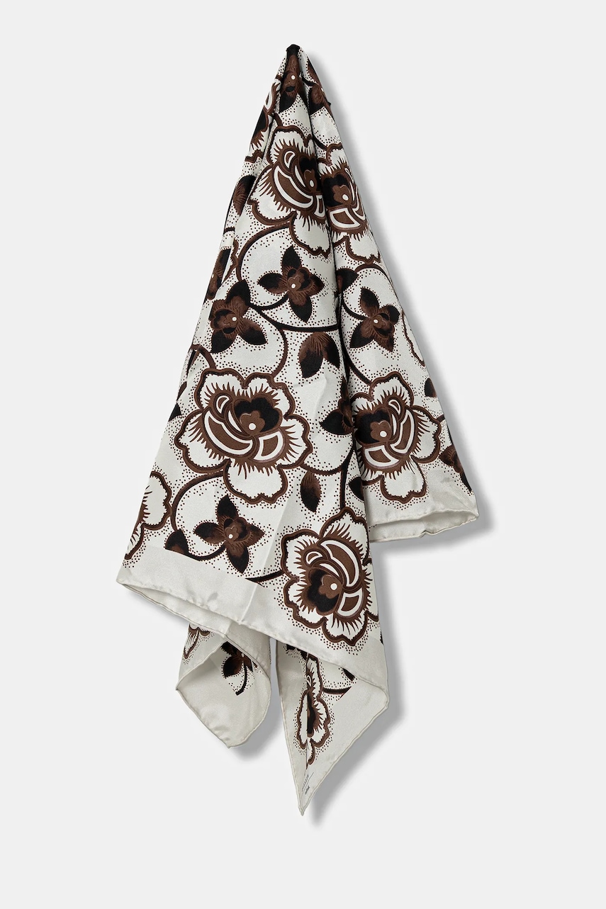 Weekend Max Mara eșarfă de mătase ONESTO culoarea negru, cu imprimeu, 2525546094600