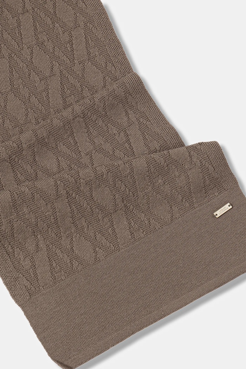 Шерстяной шарф Armani Exchange цвет коричневый однотонная XW001496 AF11956