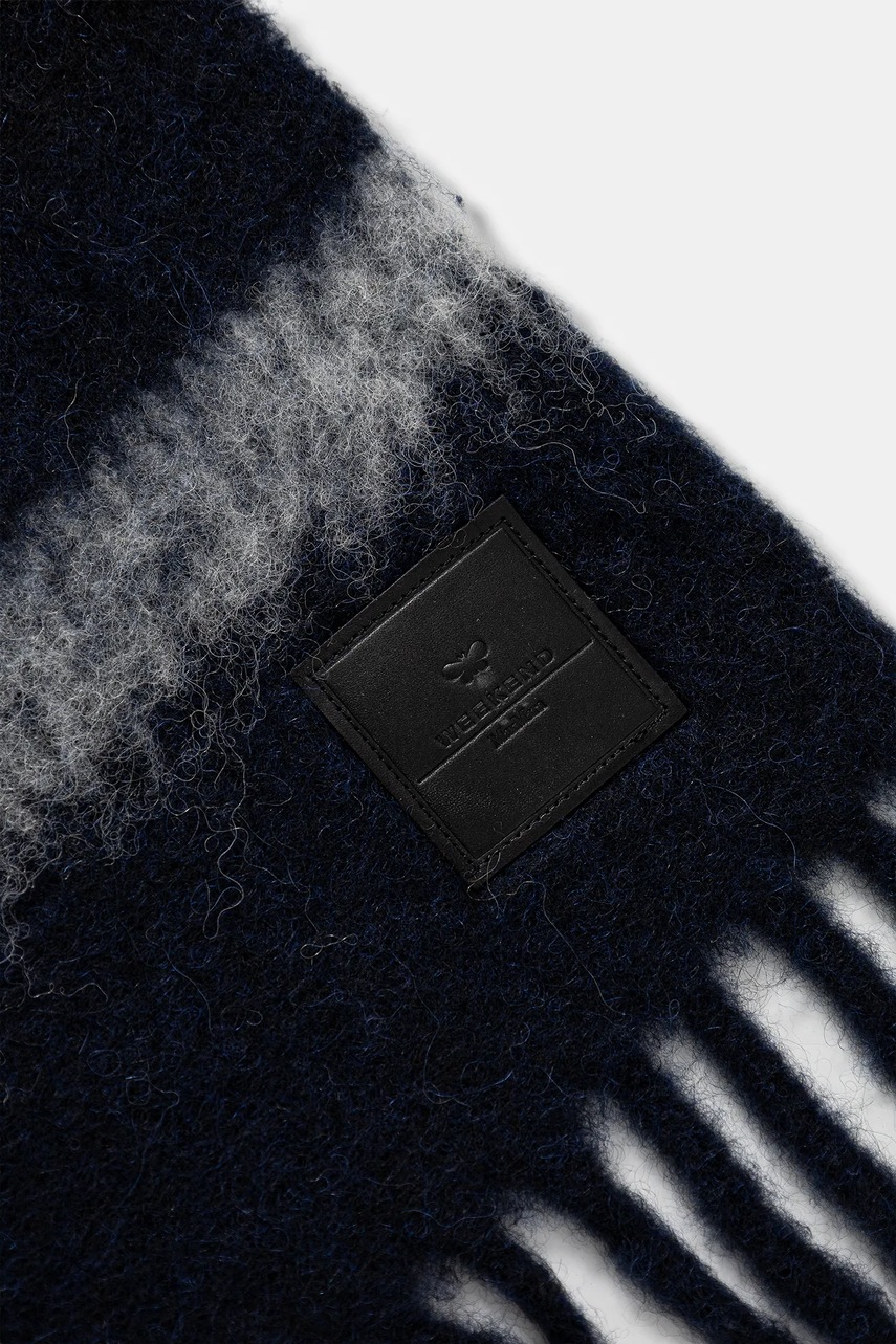 Шарф с добавлением шерсти Weekend Max Mara UGOLINA цвет синий узор 2525546035600