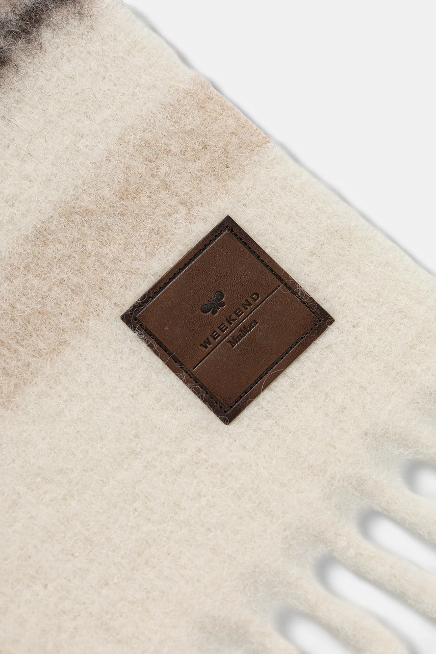 Шарф с добавлением шерсти Weekend Max Mara UGOLINA цвет бежевый узор 2525546035600