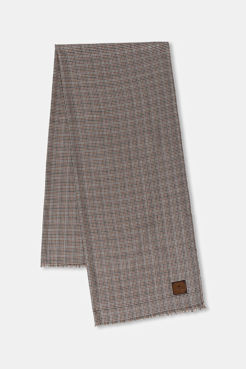 Weekend Max Mara șal de lână QUANTUM culoarea maro, cu imprimeu, 2525546045600