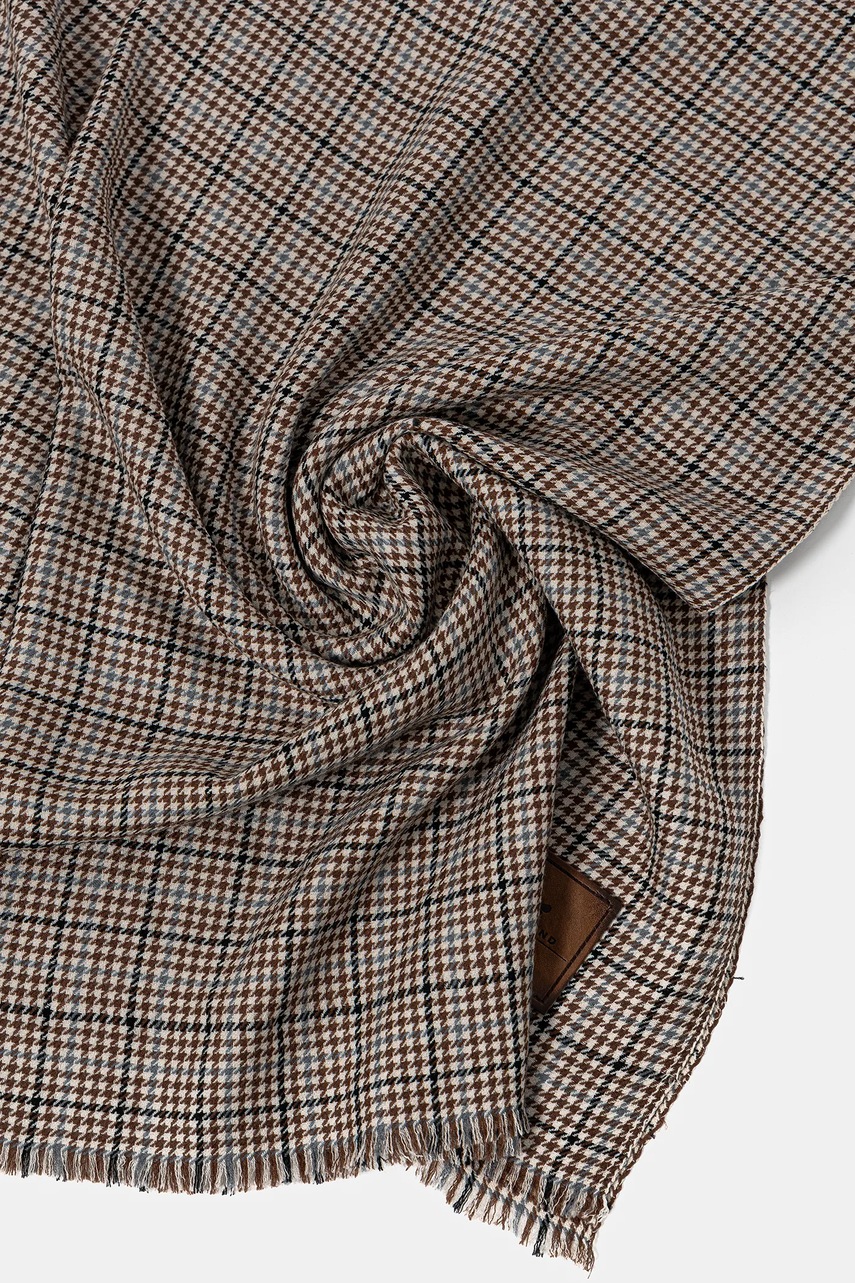 Шерстяная шаль Weekend Max Mara QUANTUM цвет коричневый узор 2525546045600