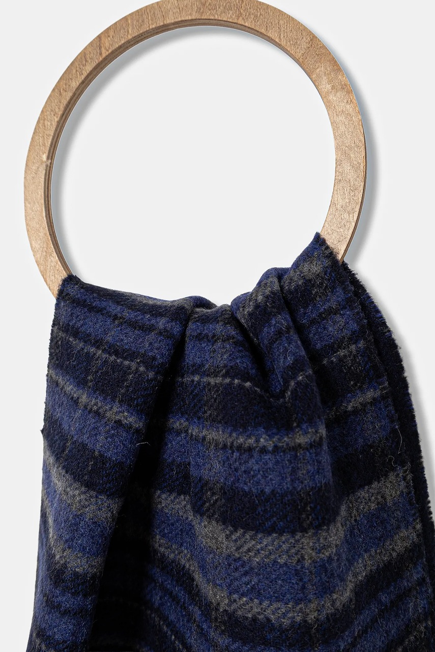 Шерстяной шарф Weekend Max Mara PAGELLA цвет синий узор 2525546085600