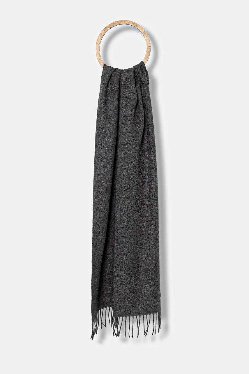Weekend Max Mara fular de lână SCOGLIO culoarea gri, uni, 2525546105600
