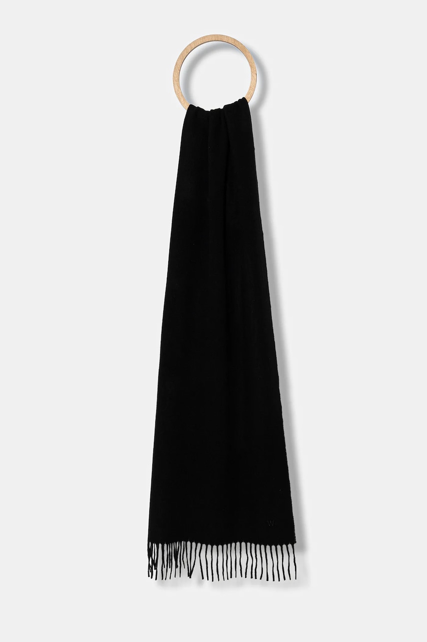 Weekend Max Mara fular de lână SCOGLIO culoarea negru, uni, 2525546105600