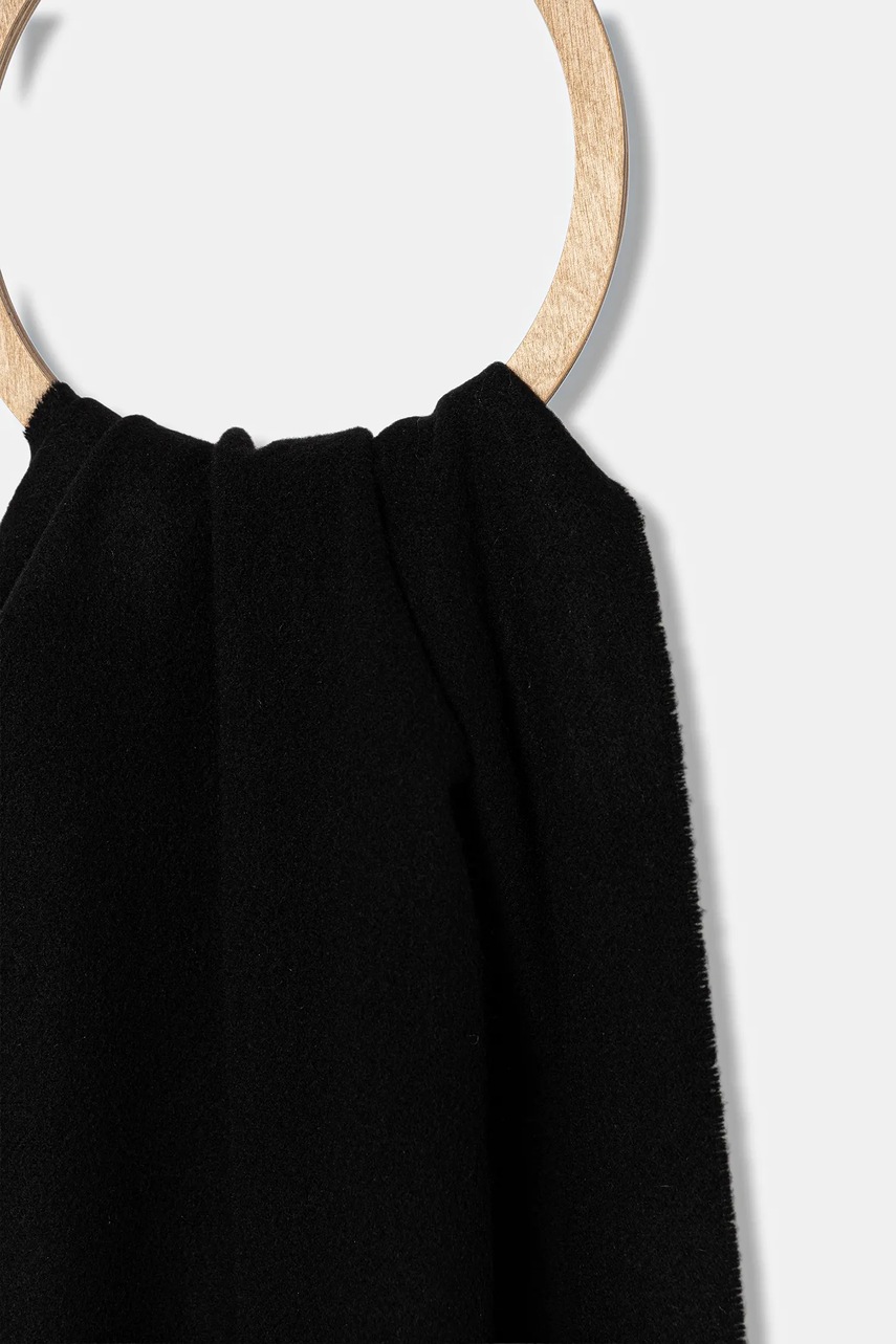 Шерстяной шарф Weekend Max Mara SCOGLIO цвет чёрный однотонный 2525546105600