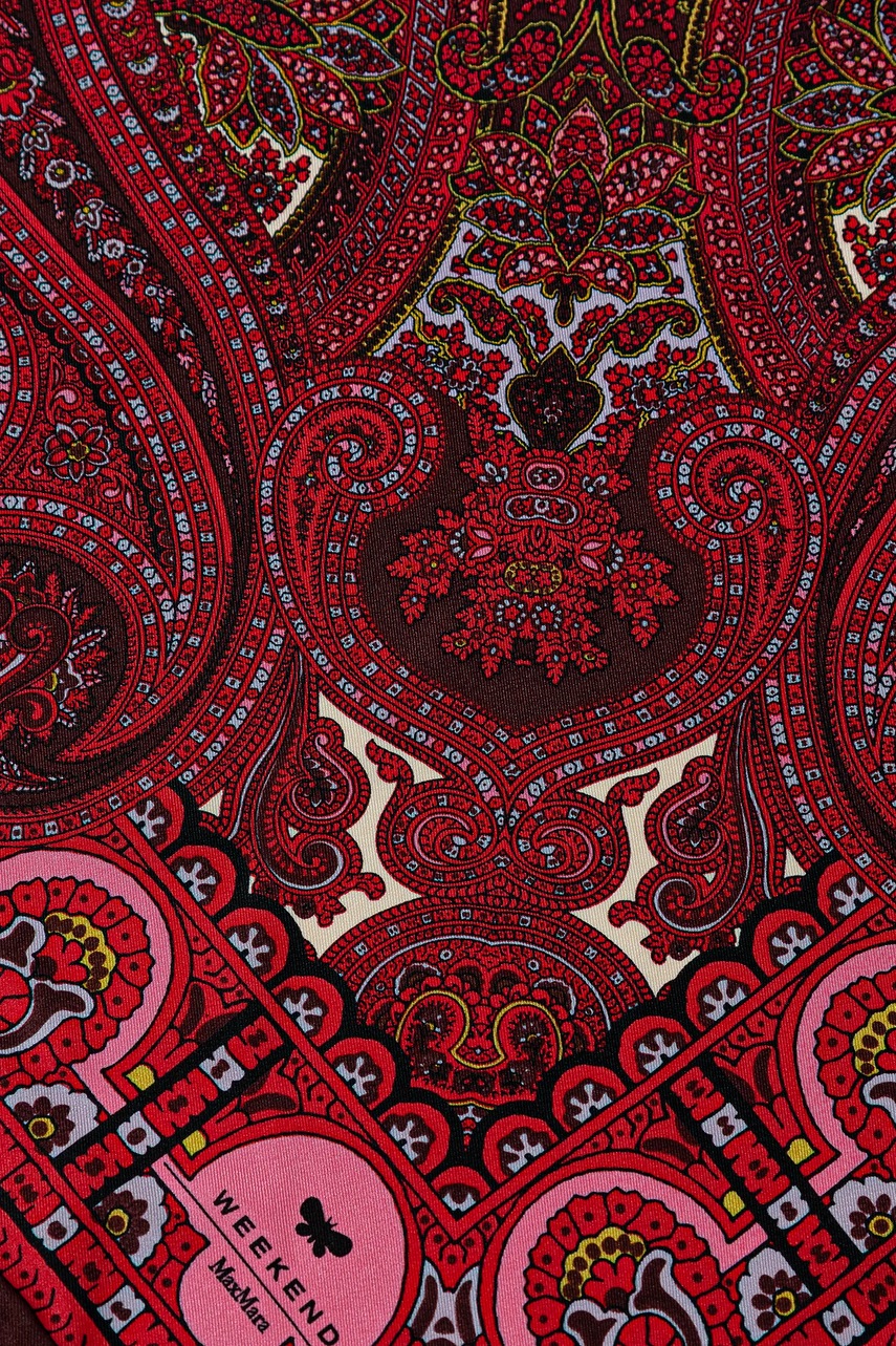 Шелковый платок на шею Weekend Max Mara ONESTONEW цвет фиолетовый узор 2525546115600