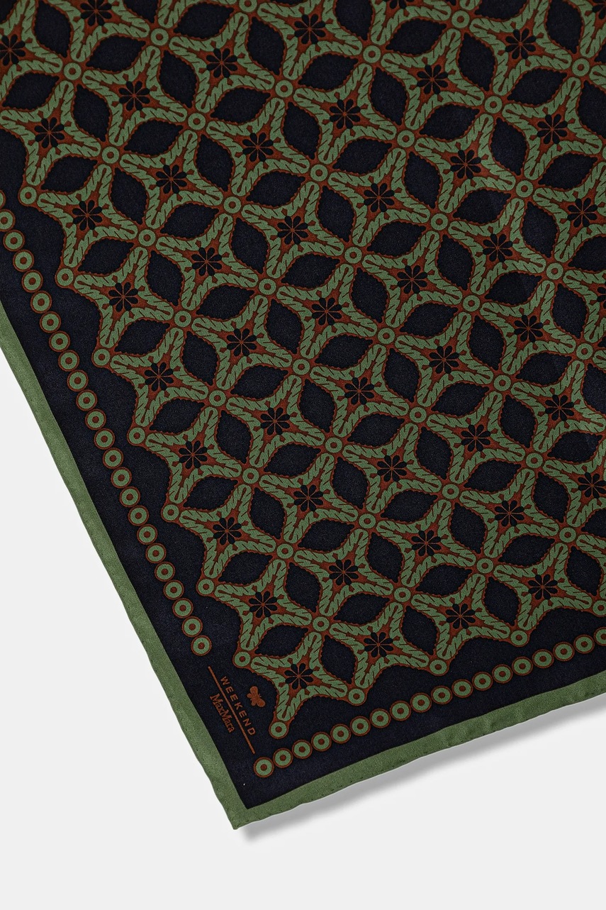 Шелковый платок на шею Weekend Max Mara ONESTONEW цвет синий узор 2525546115600