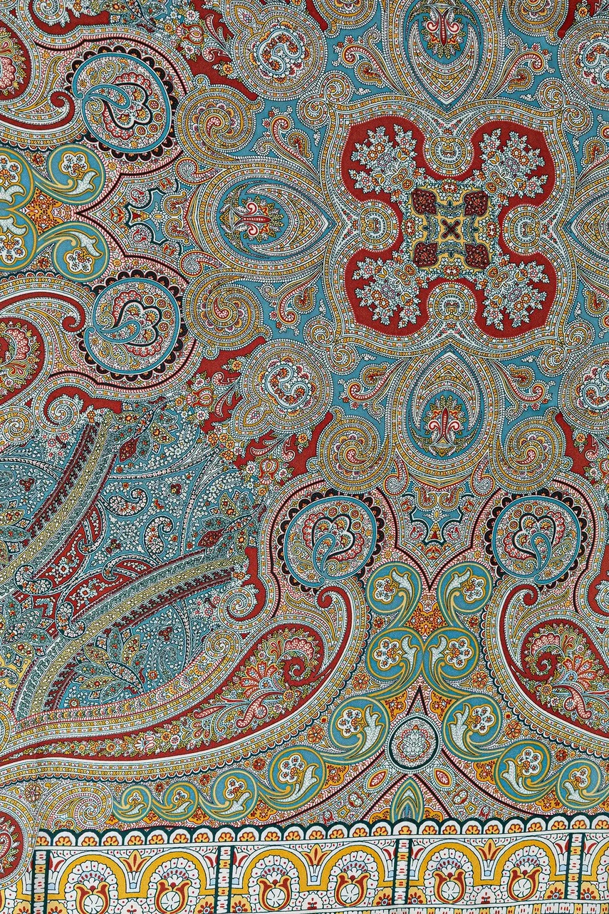 Шелковый платок на шею Weekend Max Mara ONESTONEW цвет коричневый узор 2525546115600