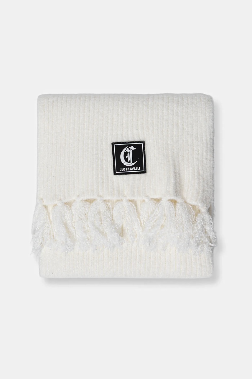 Шарф с добавлением шерсти Just Cavalli цвет бежевый меланж 79RA2H08 ZG411