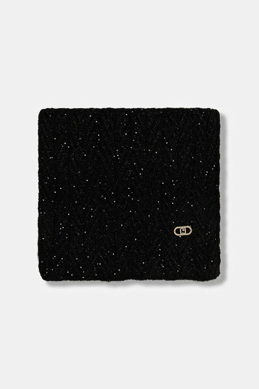 Шарф с примесью шерсти Liu Jo цвет чёрный 2F5008.M0300