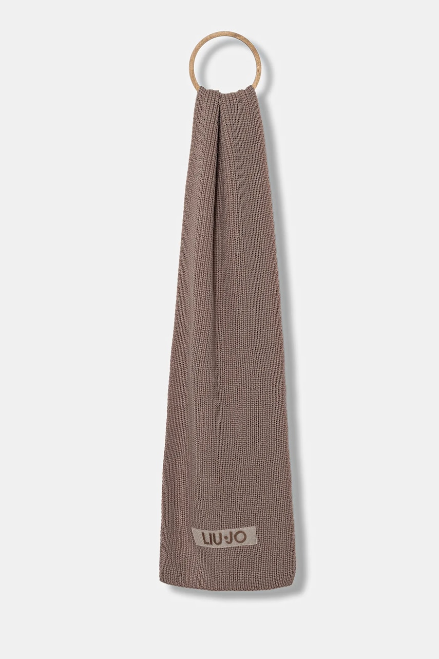 Levně Šála Liu Jo dámská, hnědá barva, hladká, 2F5056.M0300