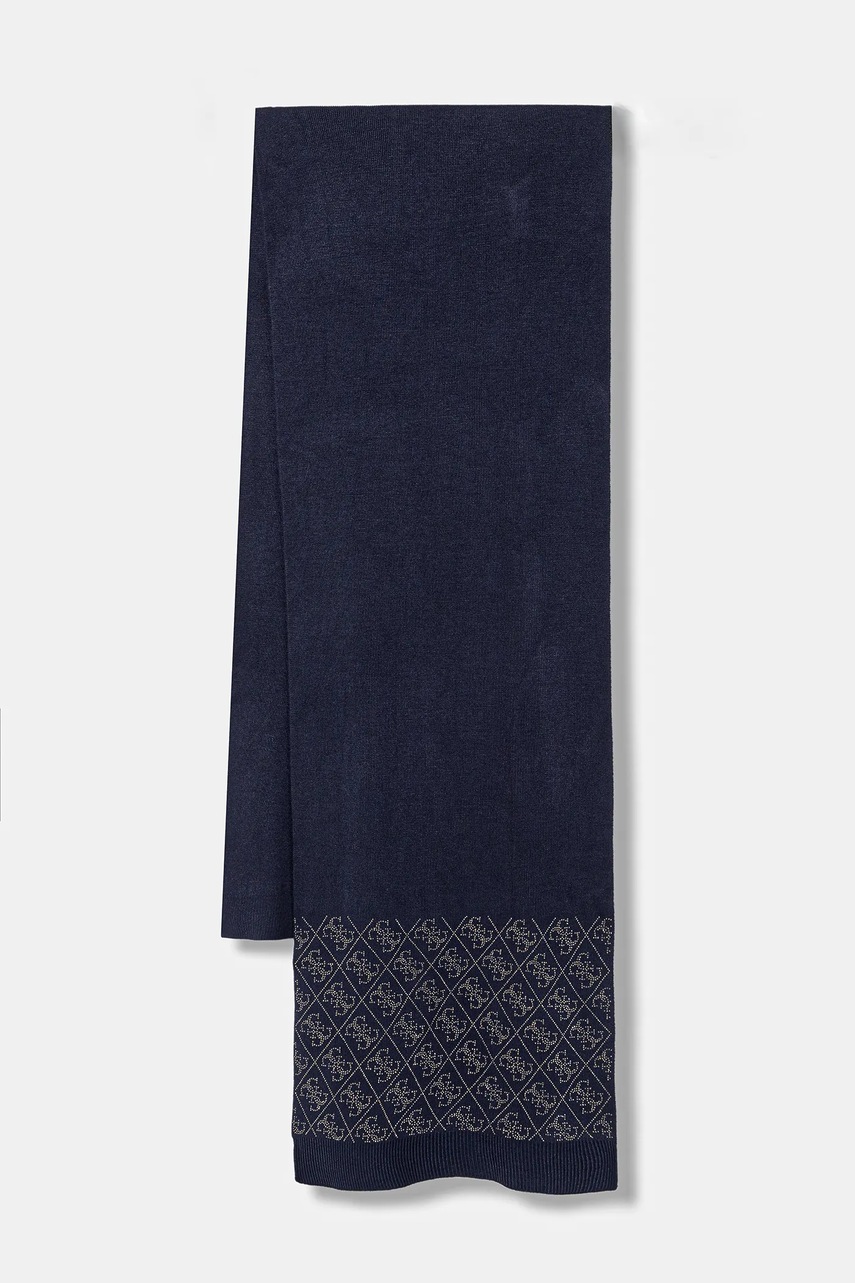 Levně Šála Guess NORA dámská, tmavomodrá barva, s aplikací, W5BZ21 Z2NQ2