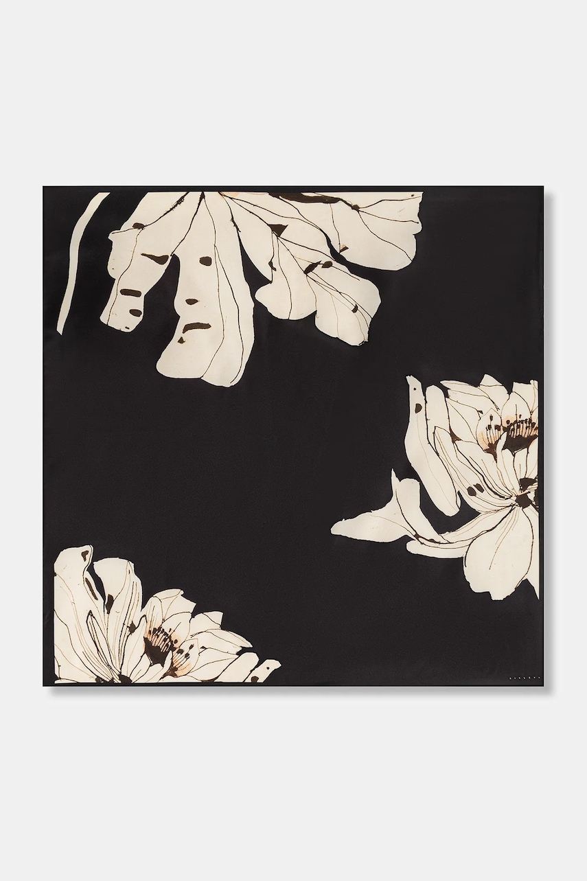 Sisley eșarfă culoarea negru, cu imprimeu, 6TUUW51TF