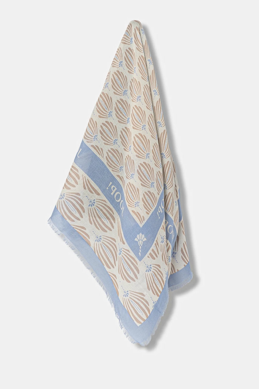 Joop! eșarfă culoarea bej, cu imprimeu, 30047644 Joop! eșarfă culoarea bej, cu imprimeu, 30047644