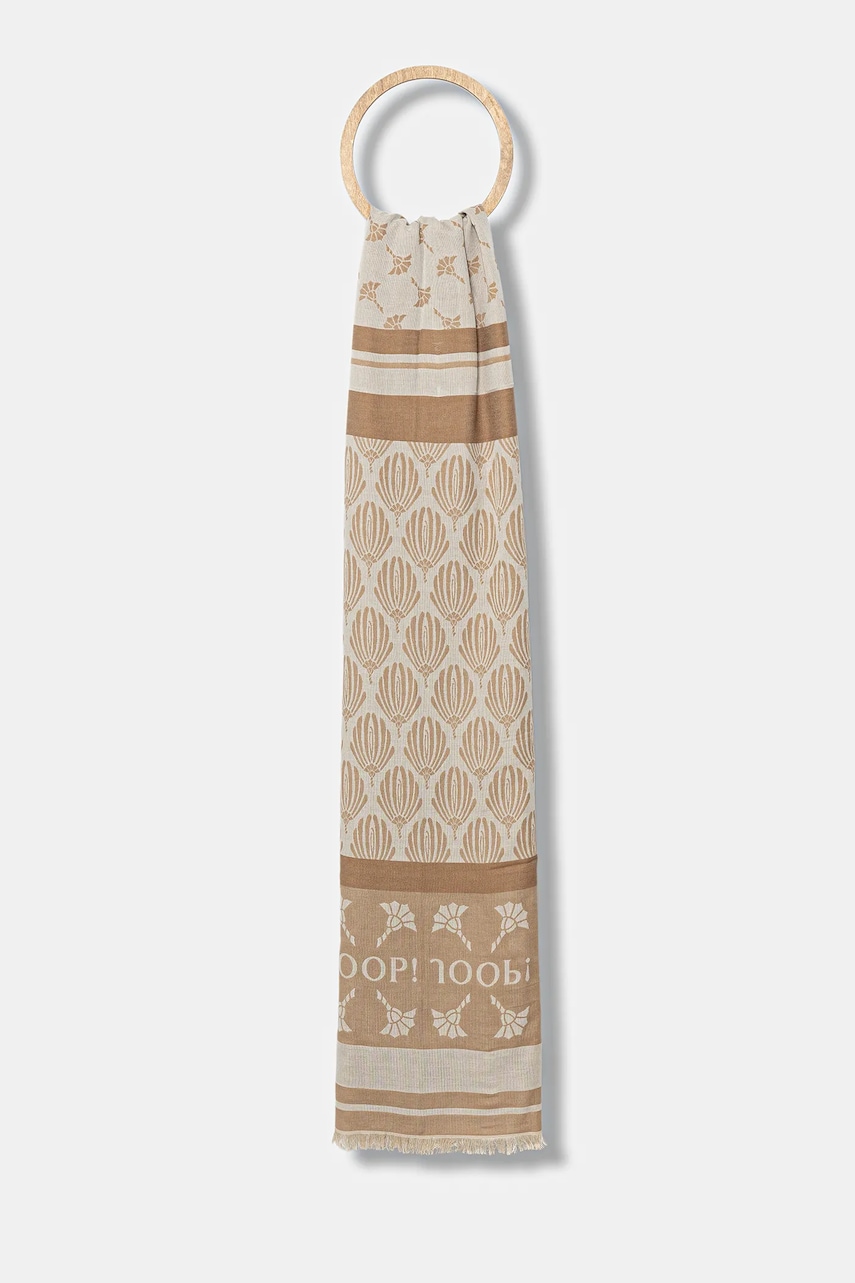 Joop! fular culoarea bej, cu imprimeu, 30047766