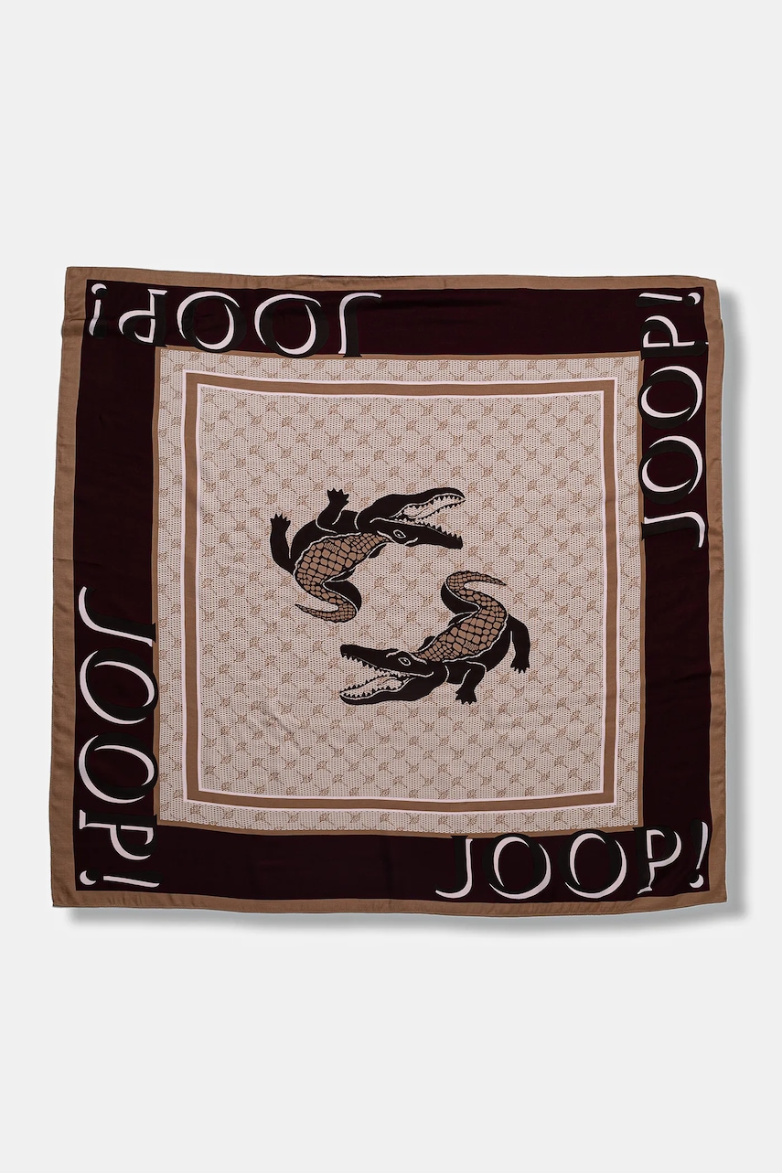 Joop! eșarfă culoarea bej, cu imprimeu, 30048970