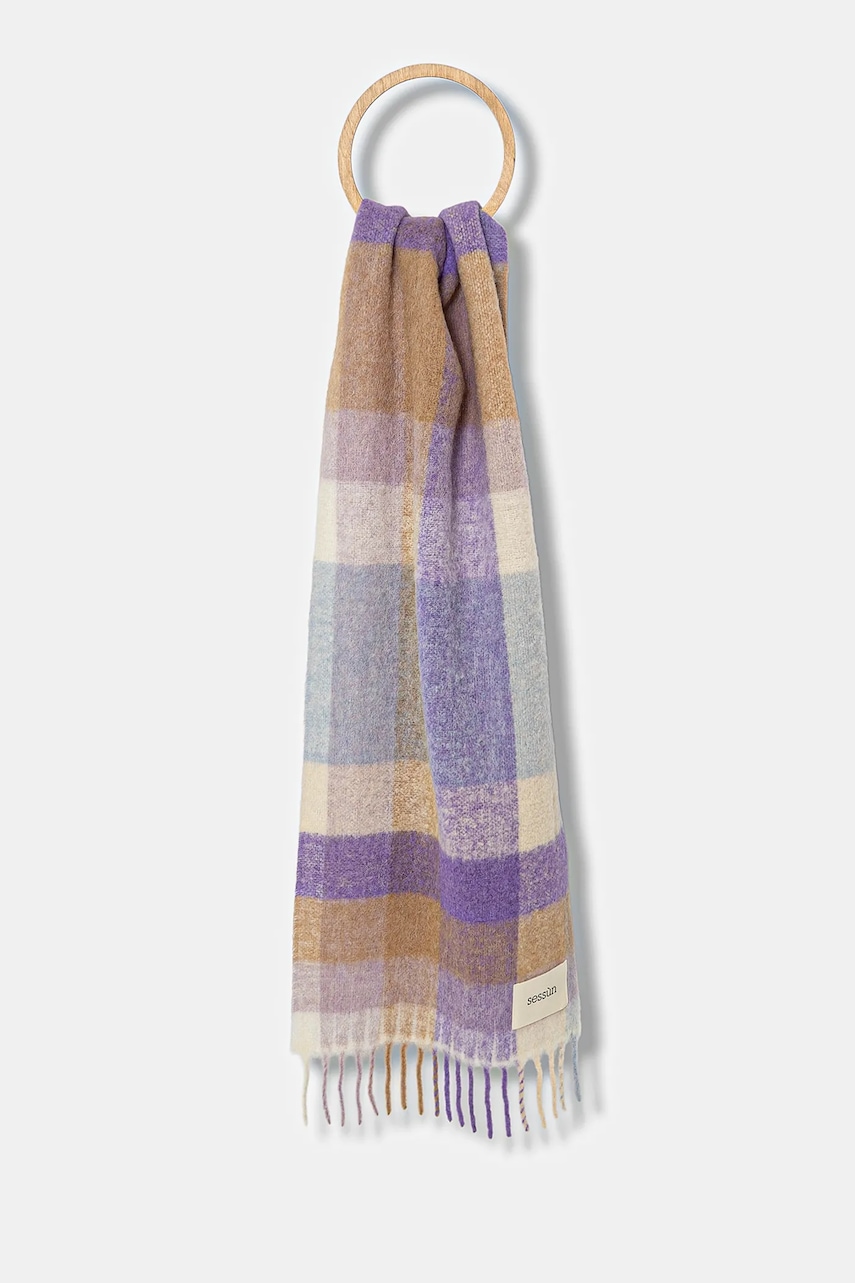Sessun eșarfă cu lână culoarea violet, 25115009 Sessun eșarfă cu lână culoarea violet, 25115009