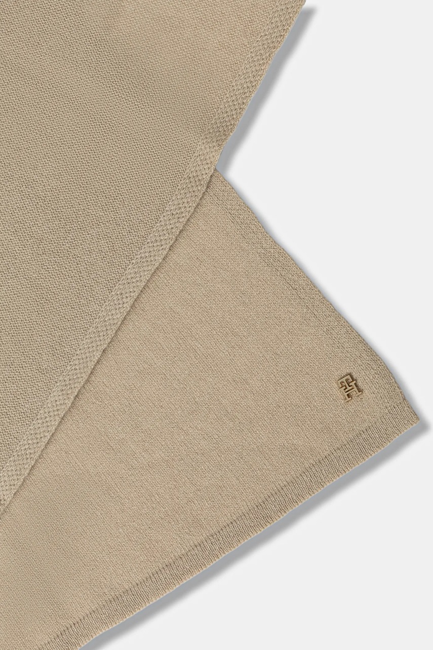 Кашемировый шарф Tommy Hilfiger цвет бежевый однотонная AW0AW17790