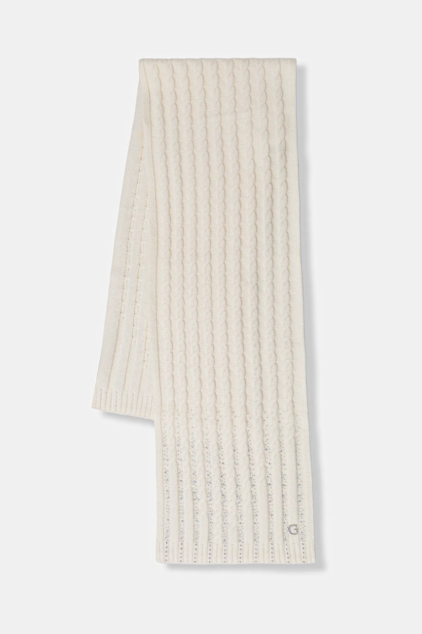 Levně Šála Guess dámská, béžová barva, s aplikací, AW5384 POL03