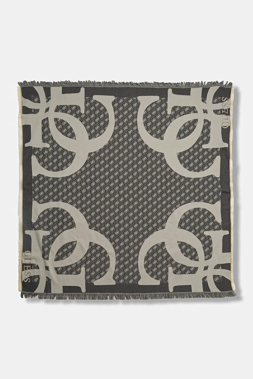 Levně Šála Guess dámská, šedá barva, vzorovaná, AW5418 POL03