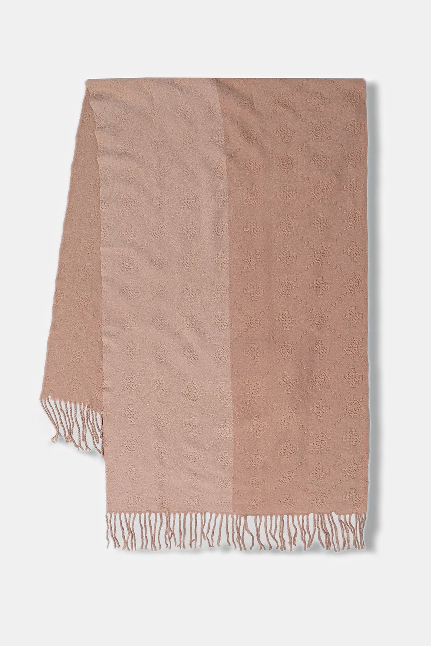 Levně Šála Guess dámská, béžová barva, vzorovaná, AW5419 POL03