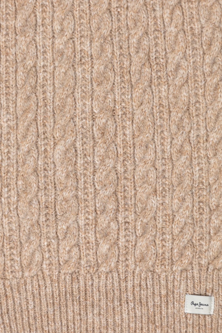 Шарф с примесью шерсти Pepe Jeans цвет бежевый однотонный PL0600004