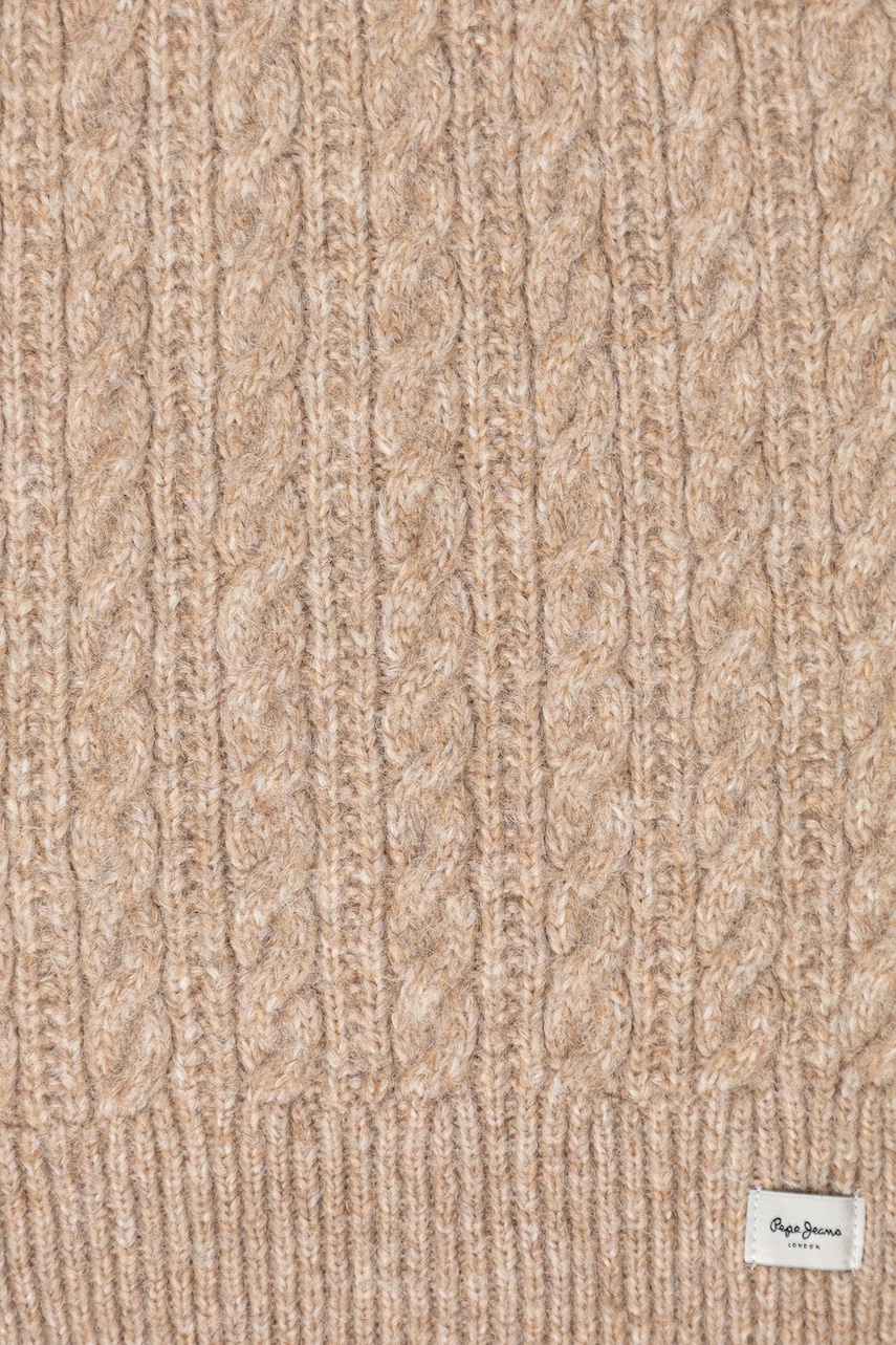 Шарф с примесью шерсти Pepe Jeans цвет бежевый однотонный PL0600004 Шарф с примесью шерсти Pepe Jeans цвет бежевый однотонный PL0600004