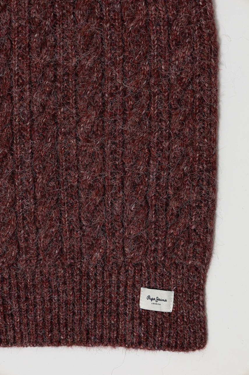 Шарф с примесью шерсти Pepe Jeans цвет бордовый однотонный PL0600004 Шарф с примесью шерсти Pepe Jeans цвет бордовый однотонный PL0600004